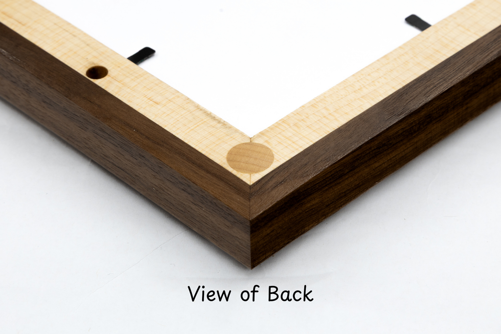 Walnut Picture Frame w/ Maple Trim & Rounded Edges